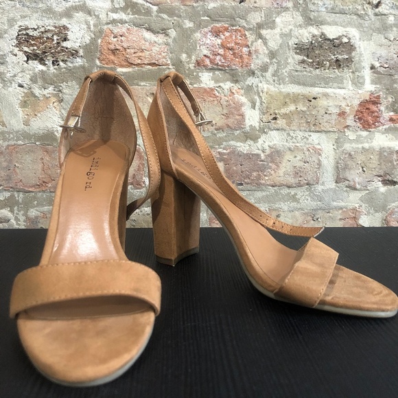 Francesca's Indigo Peep Toe Block Heels - Picture 2 of 2